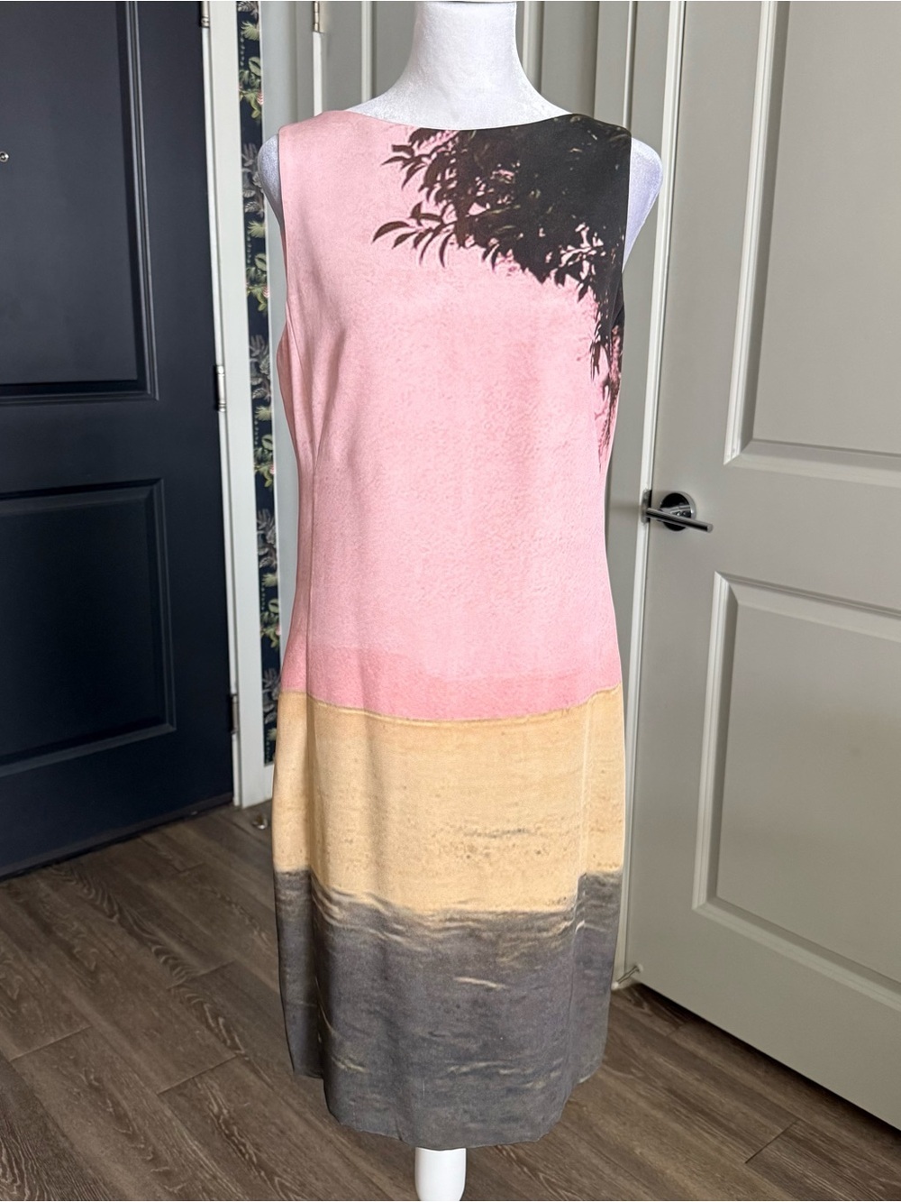AKRIS Stable San Cristobal Print Silk Sheath Dress Size 8